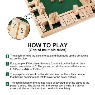 🔥FUNNY FAMILY GAMES-Shut The Box Board Game🔥